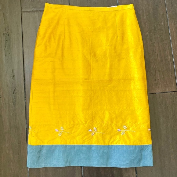SALE! NWOT Wilson Stokoe Slub Silk Knee Length Skirt ~ Size 10 (US) - Picture 3 of 9